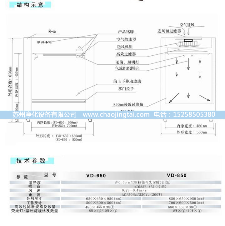 HD-650台式水平送风QS认证超净台/净化工作台